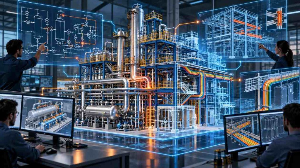 Concurrent engineering applied to industrial plant design