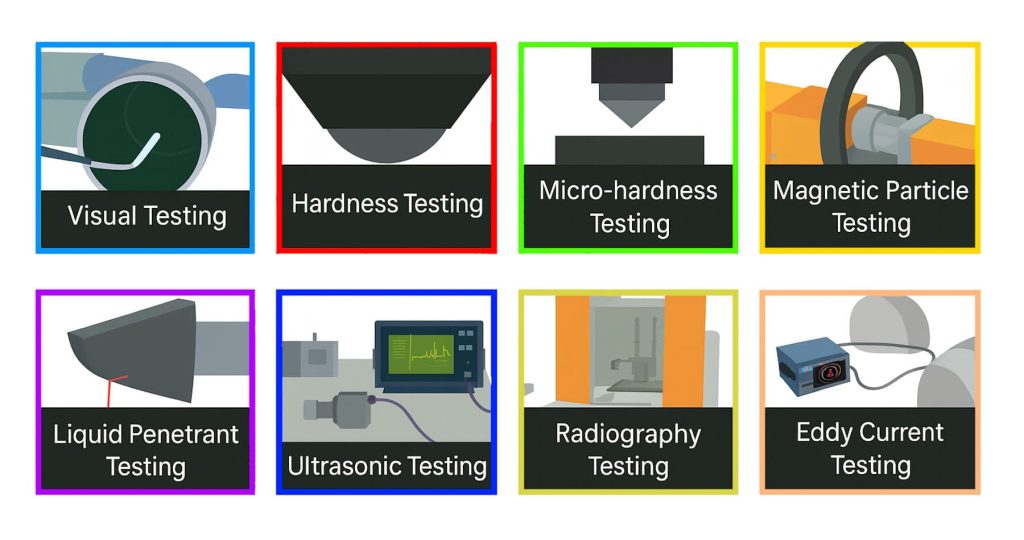 Main techniques used in nondestructive testing